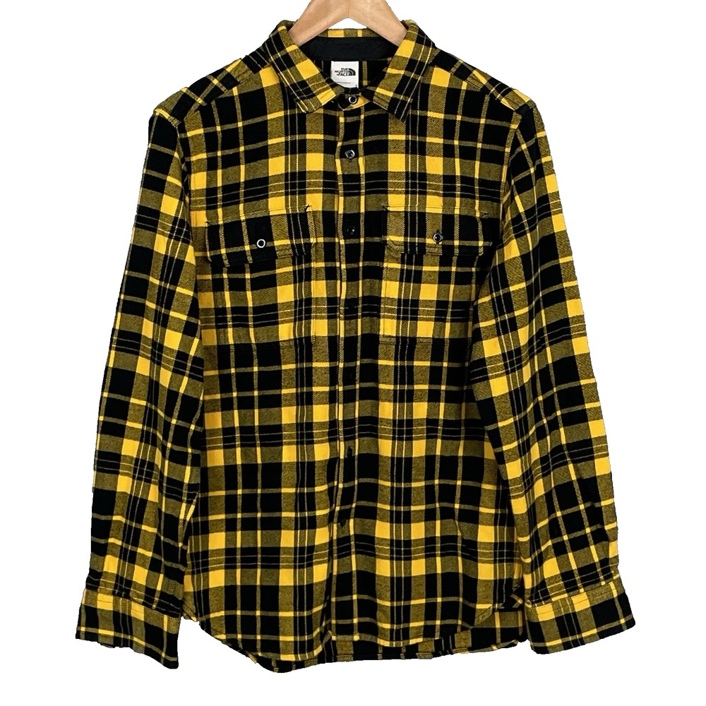 The North Face Black Yellow Flannel Shirt‎ Men M Arroyo Gorpcore Hiking Work